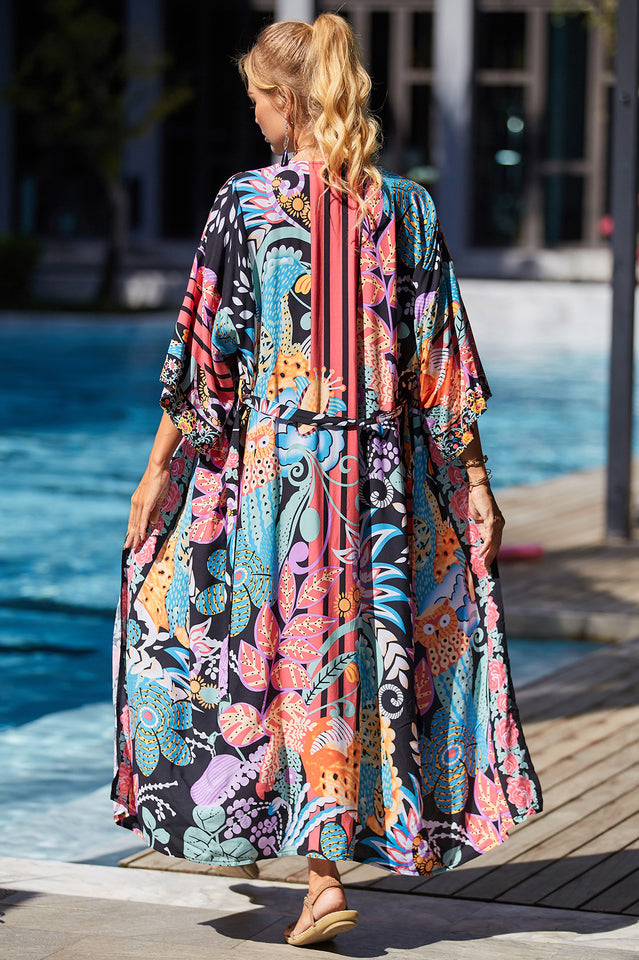 Tie Dye Belt Kimono Blouse (15 Colors) | Dress In Beauty