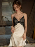 Satin Lace Trim Chemise - View 7 | WEUXS