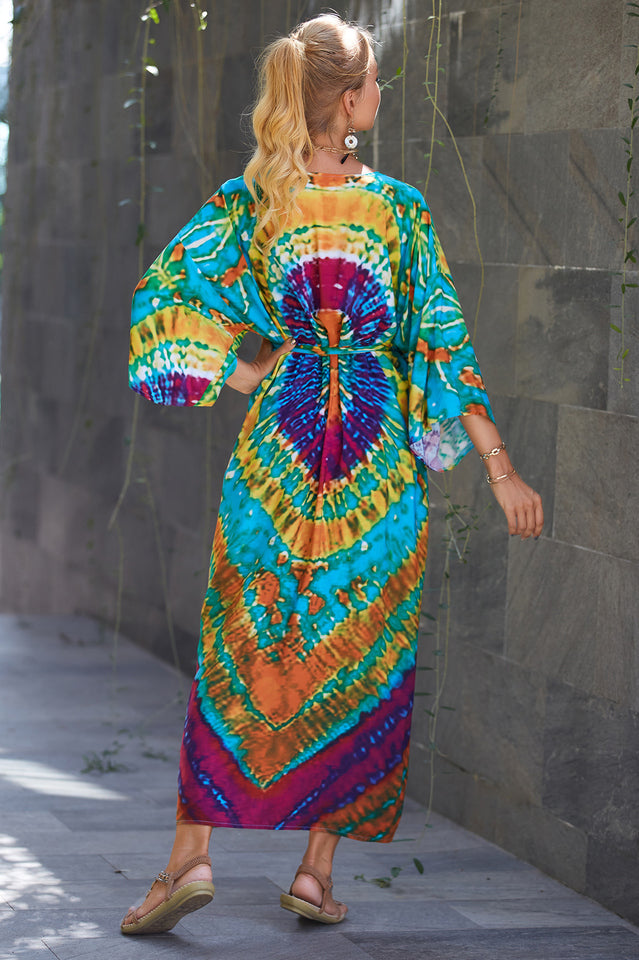 Tie Dye Belt Kimono Blouse (15 Colors) | Dress In Beauty