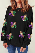 Sequin Mardi Gras Graphic Pullover Sweatshirt | Dress In Beauty
