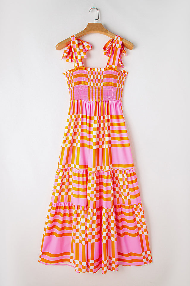 Boho Gingham Smocked Maxi Dress | Dress In Beauty