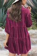 Chestnut Ruffle Velvet Tunic Top | Dress In Beauty