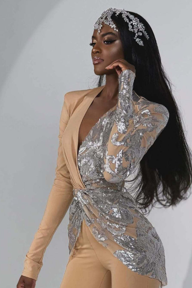 Long Sleeve Sequin Jumpsuit | Dress In Beauty