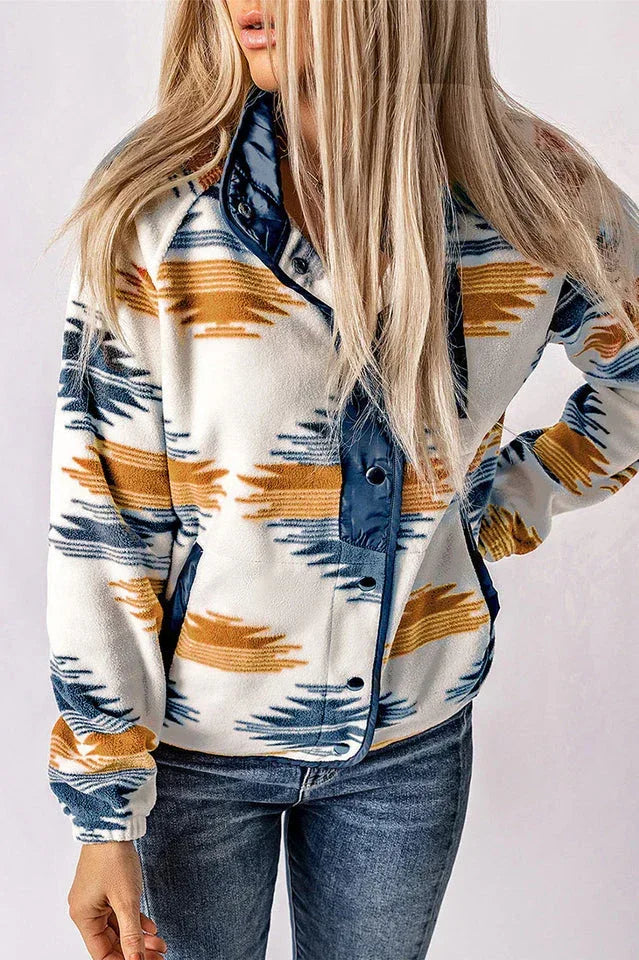 Aztec geometric fleece jacket - View 6 | WEUXS
