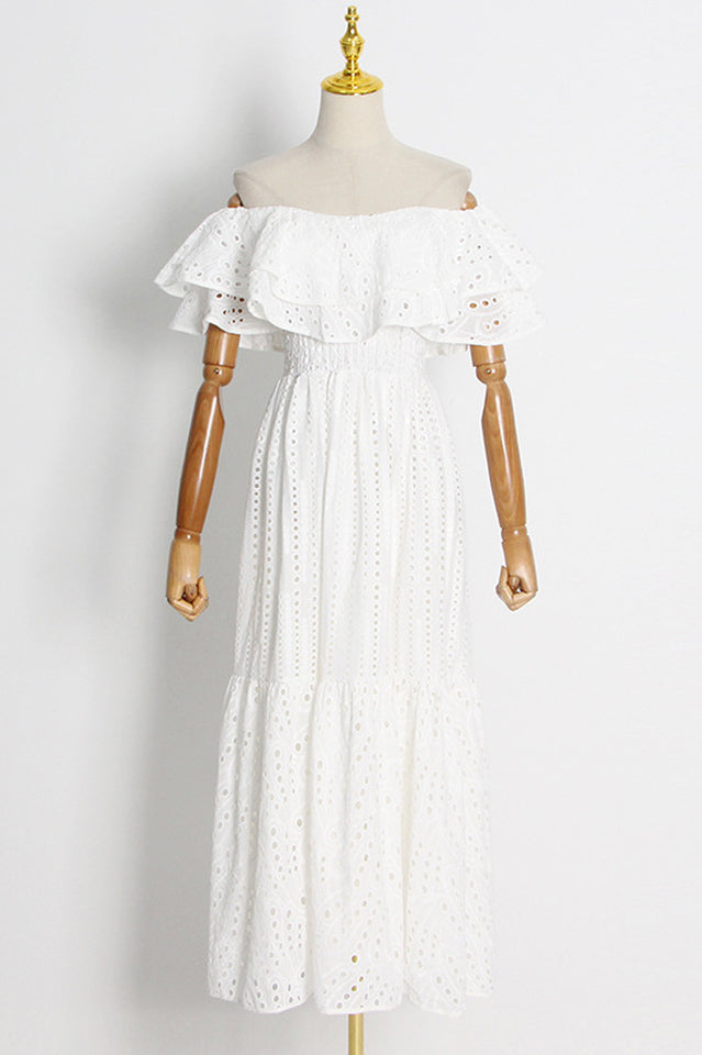 Tulum Off Shoulder Eyelet Dress | Dress In Beauty