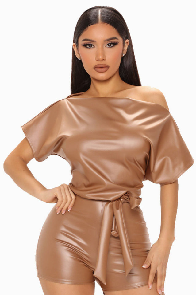 PU Leather Romper | Dress In Beauty
