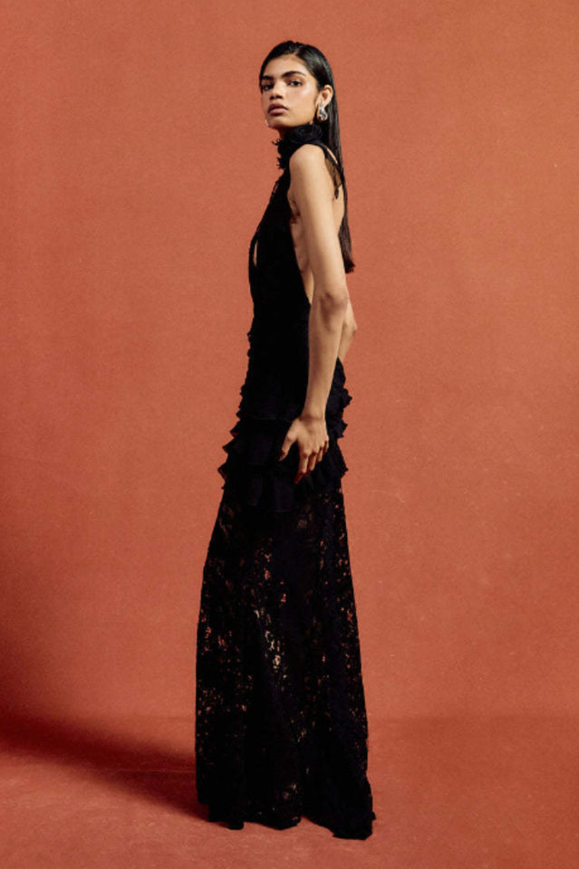 Dario Flower Plunge Lace Maxi Dress | Dress In Beauty