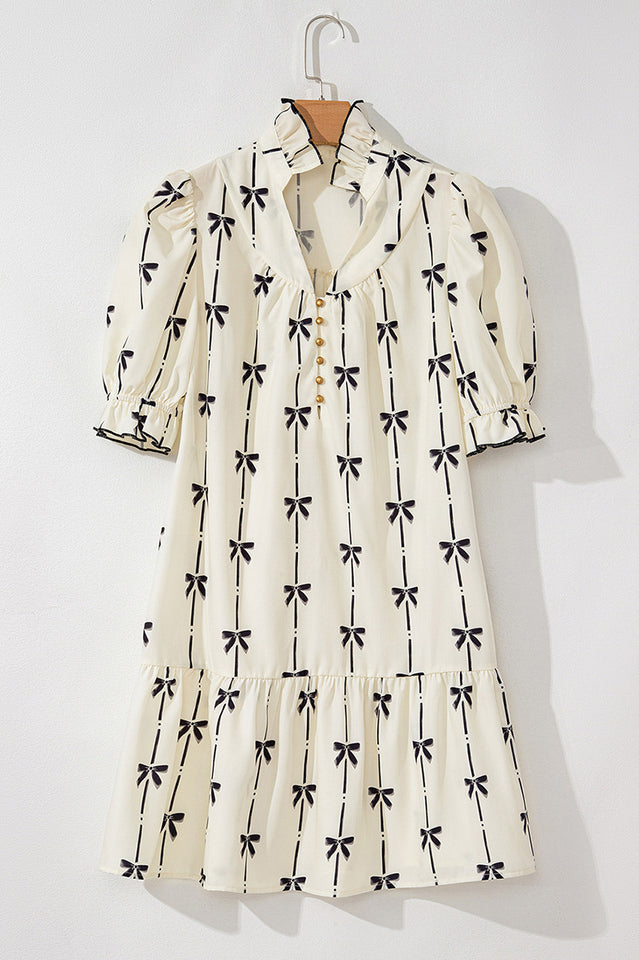 Grace Frill Bow Mini Dress | Dress In Beauty