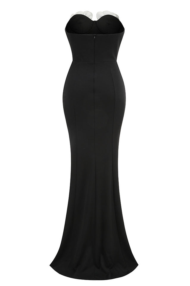 Strapless 3D Floral Maxi Dress | Dress In Beauty