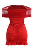 Slinky Off Shoulder Mesh Mini Dress | Dress In Beauty
