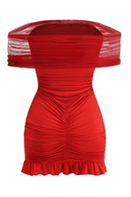 Off Shoulder Mesh Mini Dress - View 8 | WEUXS
