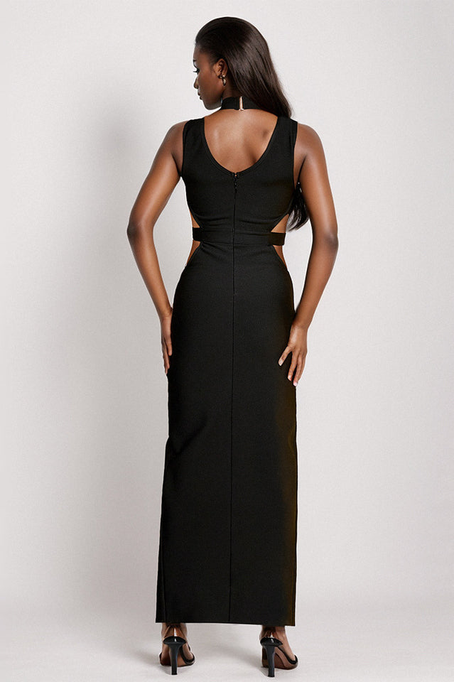 Simone Black Bandage Long Dress | Dress In Beauty
