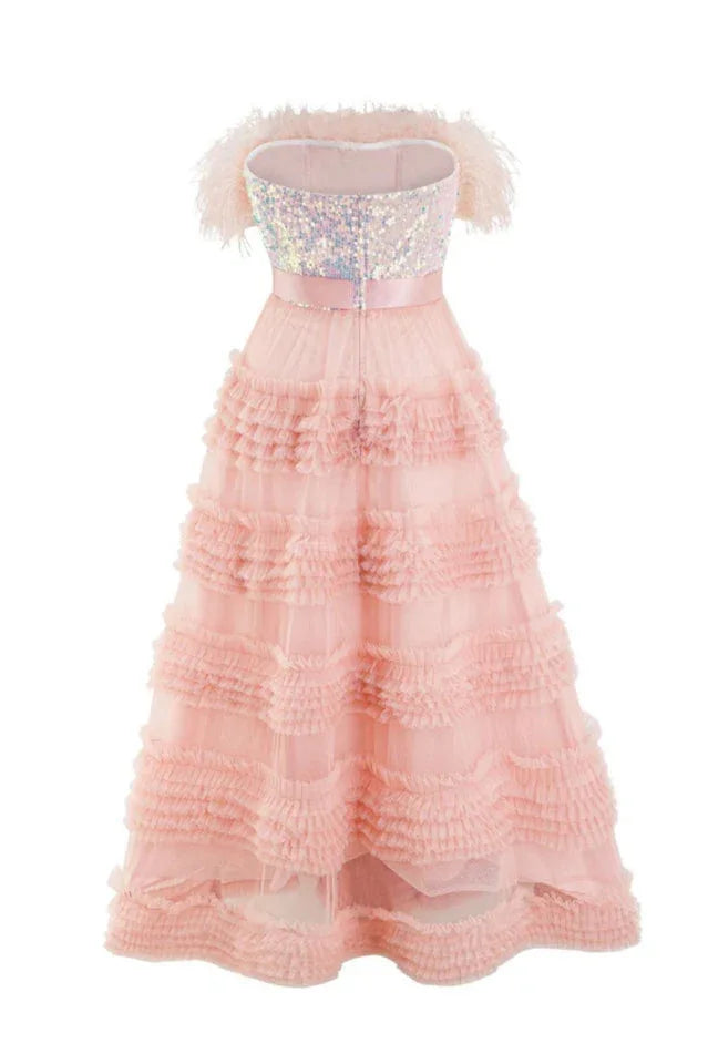 Feather ball gown dress - View 12 | WEUXS