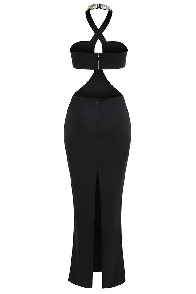 Alma Diamante Cutout Halter Maxi Dress | Dress In Beauty