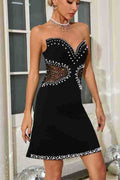 Strapless Pearl Mesh Mini Dress | Dress In Beauty