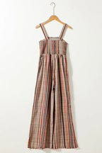 Striped wide leg jumpsuit - View 6 | WEUXS