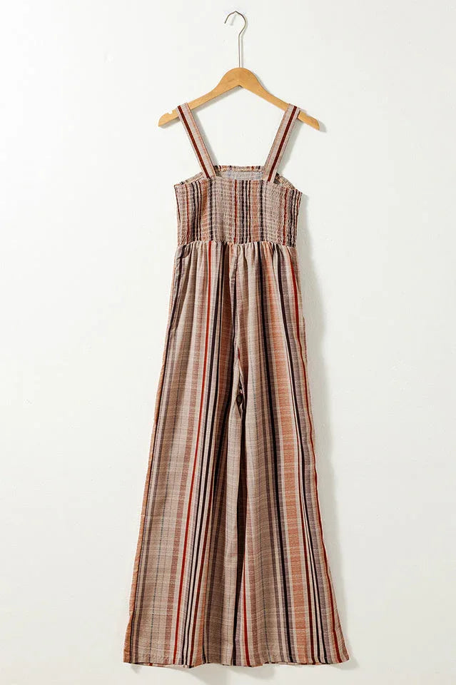 Striped wide leg jumpsuit - View 6 | WEUXS