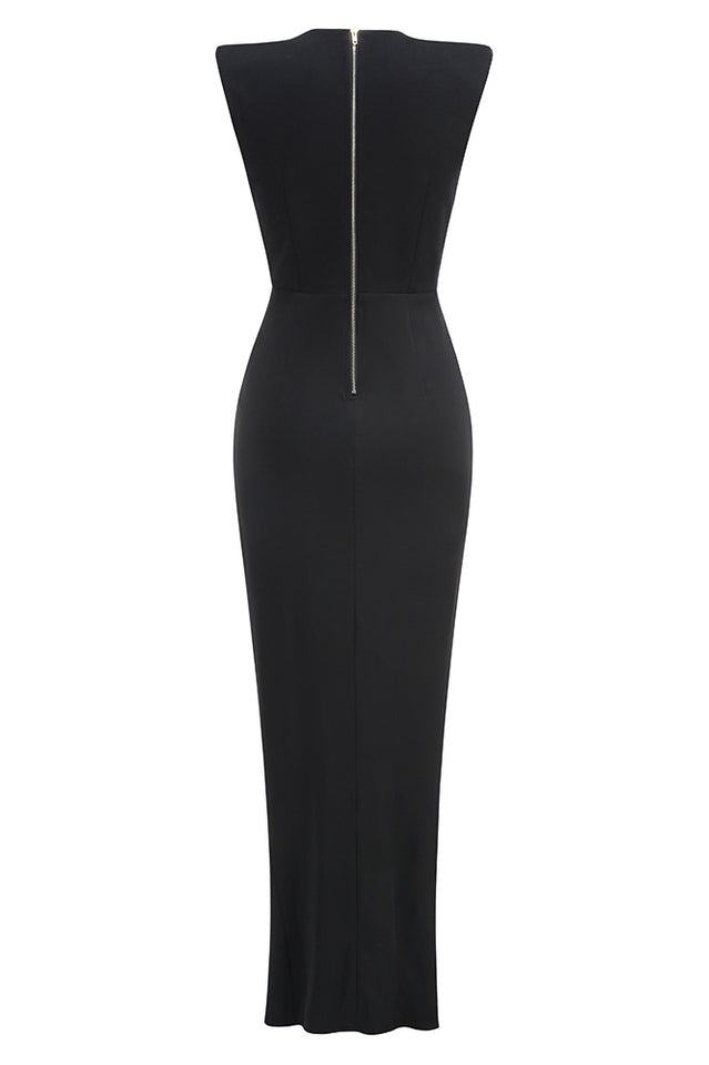 Button Detail Draped Maxi Dress | Dress In Beauty