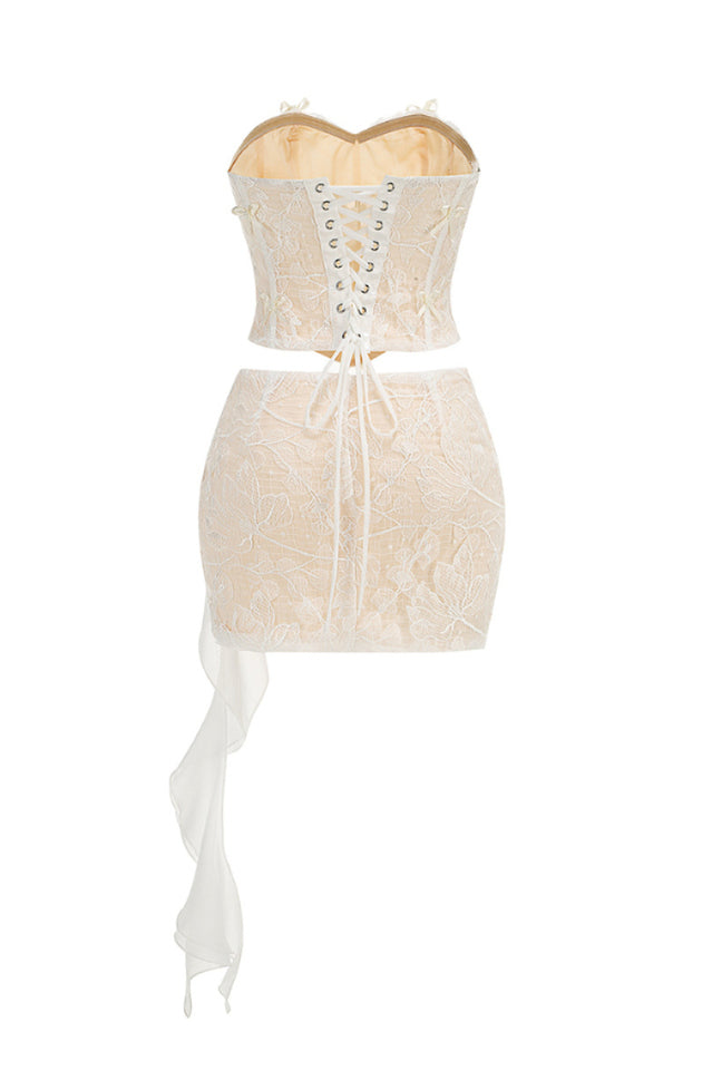 Strapless Lace Corset Dress Set | Dress In Beauty