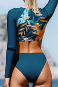 Round Neck & Mid Rise Rashguard Bikini Set | Dress In Beauty