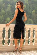 Sequin Sleeveless Slit Dress | Dress In Beauty
