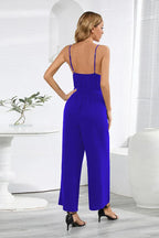 Women's Sleeveless Tie-Waist Wide Leg Jumpsuit - View 8 | WEUXS