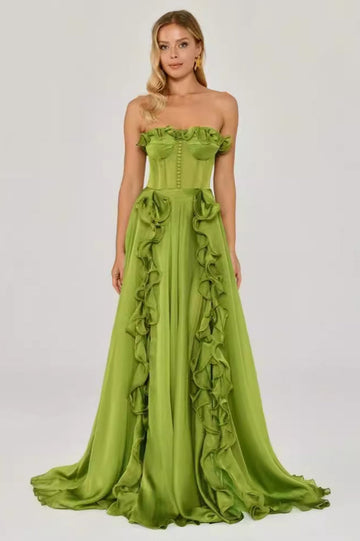 Colombine Strapless Ruffle Maxi Dress | Dress In Beauty