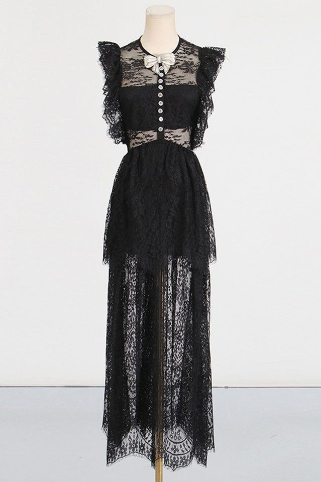 White Lace Tiered Maxi Dress | Dress In Beauty