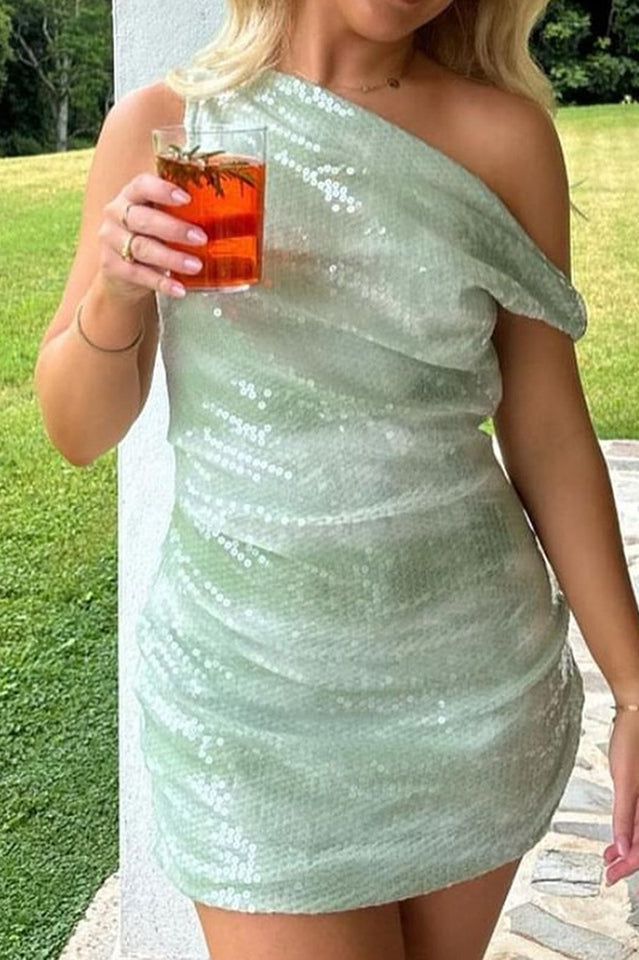 Sheila Asymmetrical Sequin Mini Dress | Dress In Beauty