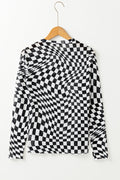 Rory Checkered Mesh Top | Dress In Beauty