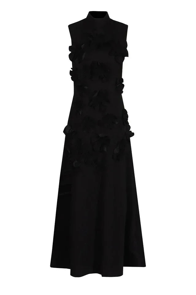 Women's Crepe Mock Neck Evening Dress - View 10 | WEUXS