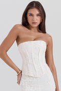 Dakota Embroidered Strapless Corset Set | Dress In Beauty