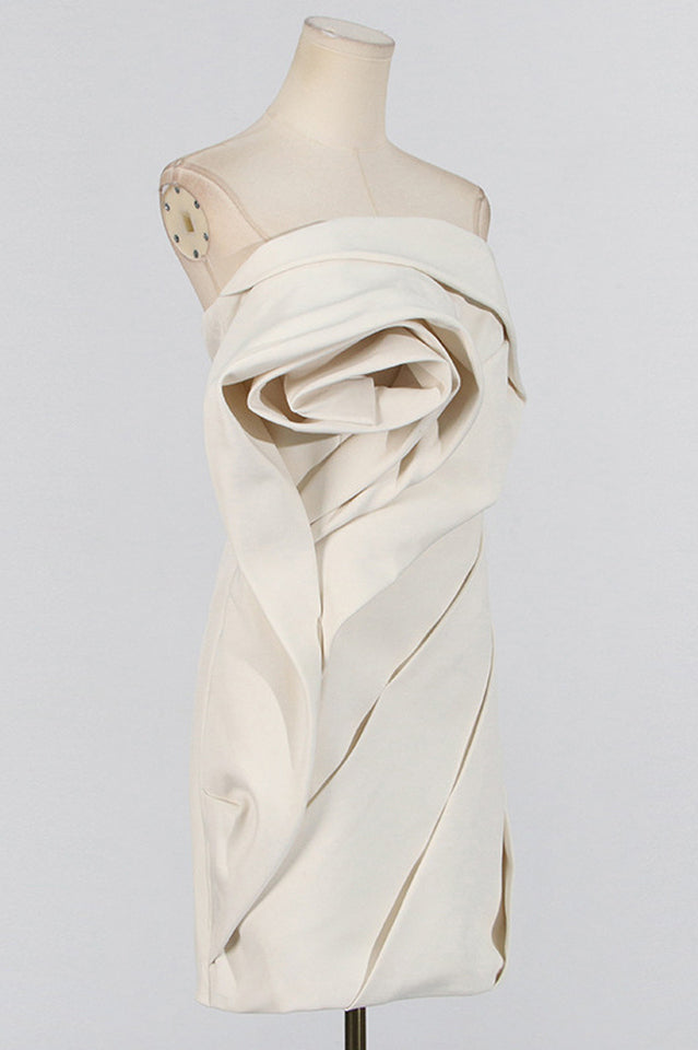 Flower Strapless Ruch Mini Dress | Dress In Beauty