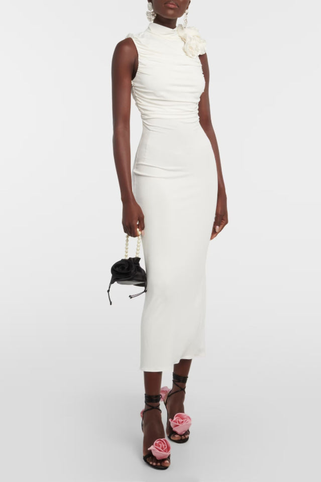 Flower Detail Ruched Midi Dress | Dress In Beauty