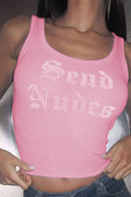 Send Nudes Rhinestone Tank Top | Dress In Beauty