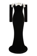 Duchesse Bows Off Shoulder Velvet Gown | Dress In Beauty