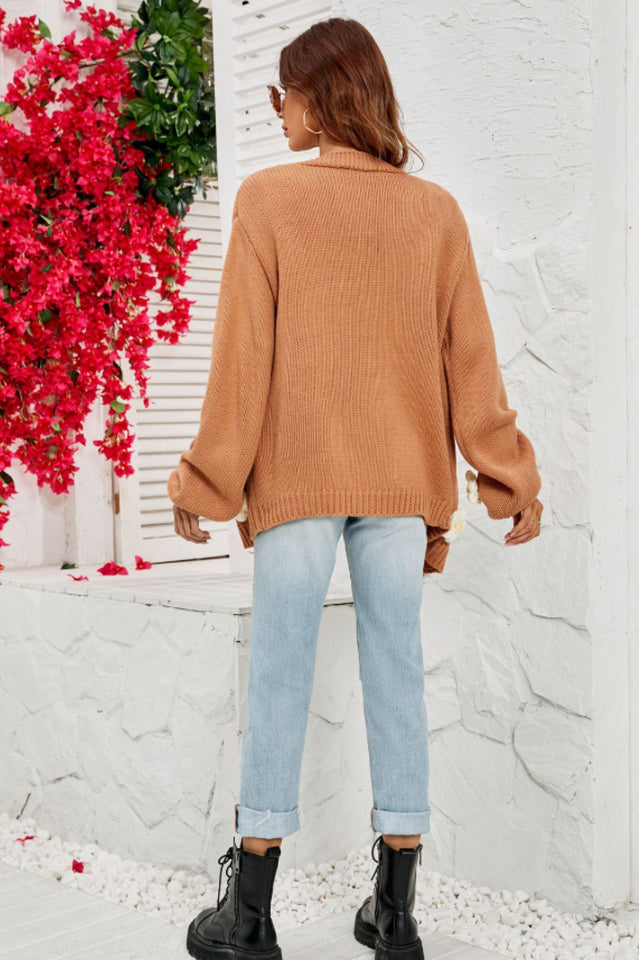 Fall In Daisy Oversized Knit Cardigan | Dress In Beauty