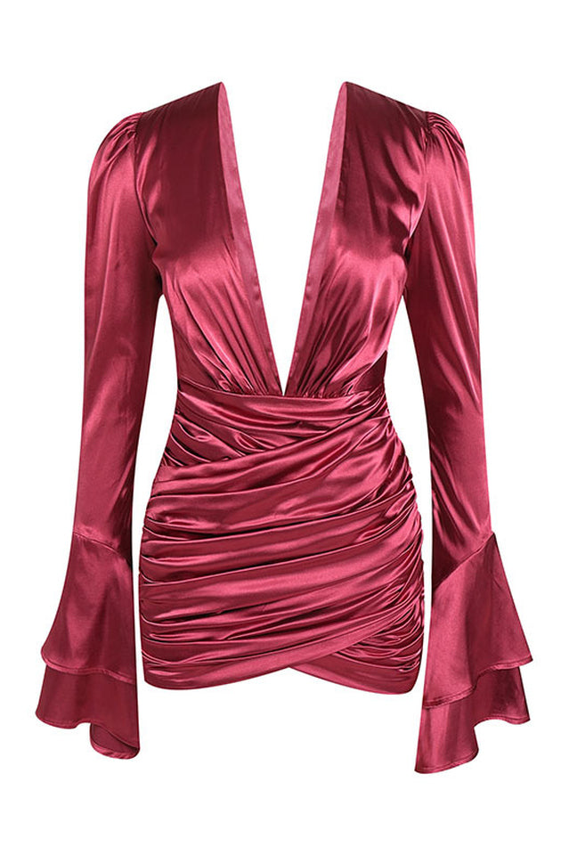 Plunging V Neck Cocktail Mini Dress | Dress In Beauty