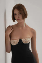 Baroque Pearl Chest Cup Dress - WEUXS