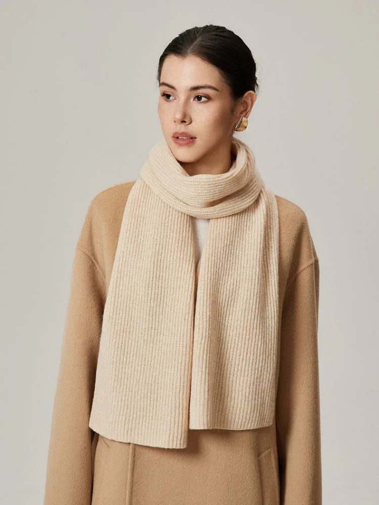 Ribbed wool cashmere blend scarf - View 6 | WEUXS