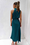Halter Sleeveless Satin Bridesmaid Dress | Dress In Beauty