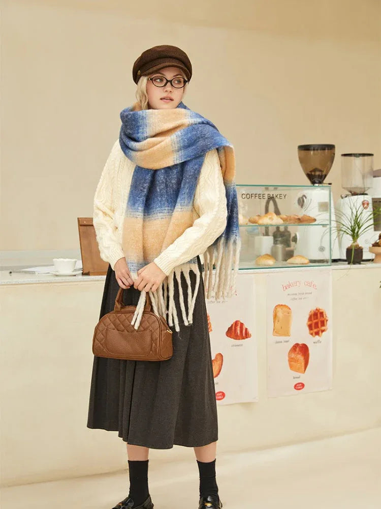 Dreamy Pastel Gradient Oversized Scarf - WEUXS