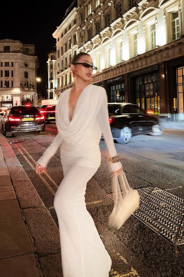 Draped Cowl Neck Maxi Dress | Dress In Beauty