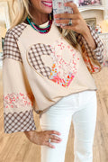 Floral Patchwork Heart Long Sleeve Top | Dress In Beauty