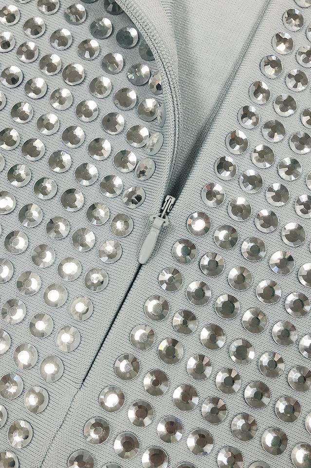 Embellished mini dress with spaghetti straps - View 9 | WEUXS