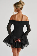 Ruffled Chiffon Playsuit - View 9 | WEUXS