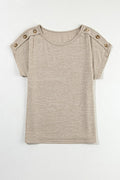 Button Detail Batwing Sleeve Casual Tee | Dress In Beauty