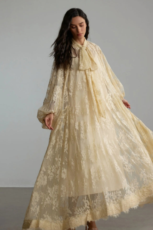 Catharine Floral Lace Sheer Maxi Dress | Dress In Beauty