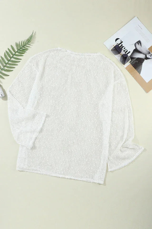 White and Black Beach Kimono Cover Up - View 6 | WEUXS
