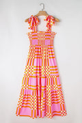 Boho Gingham Smocked Maxi Dress | Dress In Beauty